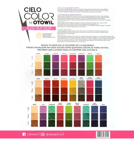 Otowil Cielo Color Kit X12 Tintura Crema Fantasía Vegana 50g