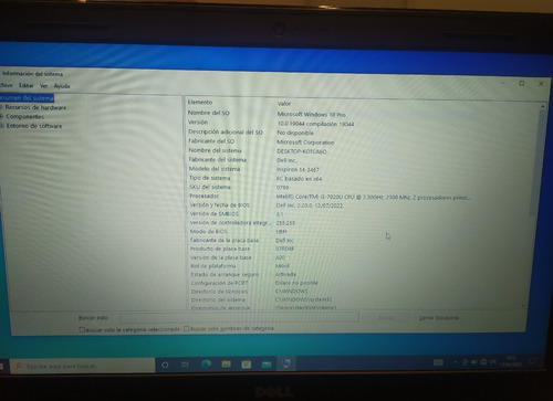 Imagen 6 de 6 de Laptop Dell Core I3 7020u 2.30 Ghz / 4 Gb Ddr4/ Ssd 240 Gb