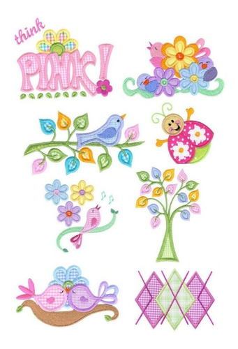 Diseño Matrices Para Maquinas Bordadoras Flores Arbol Pajaro