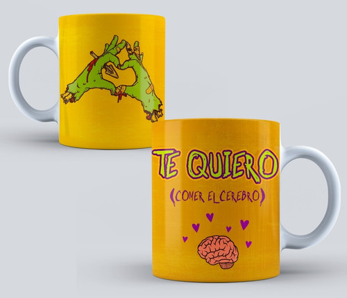 Taza -  Tazón Diseño Zombie, Te Quiero (comer El Cerebro)