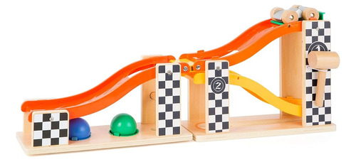 Rally Hammering Marble Run By Small Foot  2-in-1 Wooden Rac