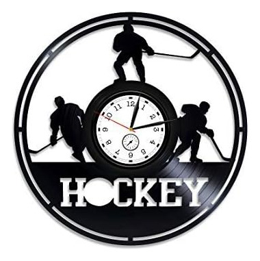 Kovides Reloj De Pared De Hockey Sobre Hielo Reloj De Vinilo