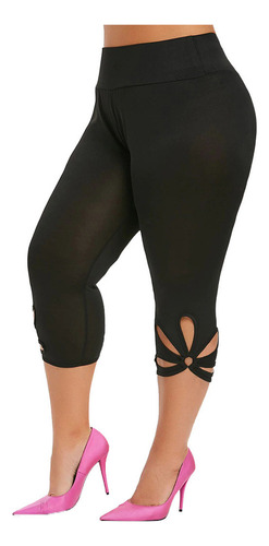 Leggins W Para Mujer 892w, Talla Grande, Lisos, Huecos, Cint