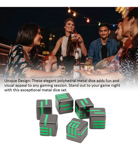Juego Dados Metal De 6 Piezas Con Estuche De Almacenamiento