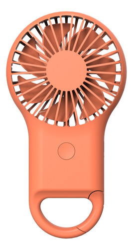 Ventilador USB con hebilla portátil de 3 velocidades, color naranja