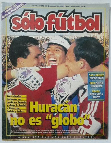 Revista Solo Futbol 540 - Tapas Huracan Racing 1995 Fs