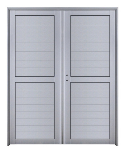 Puerta Doble Aluminio 160x200 M522 Trav/ Al Medio Abershop