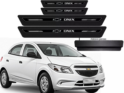 Soleira Platinum Preto Gm Onix 2015 2019 C/adesivo Poroso