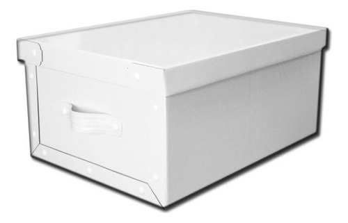 Caja Baulera Organizadora Mediana Blanca Color Blanco