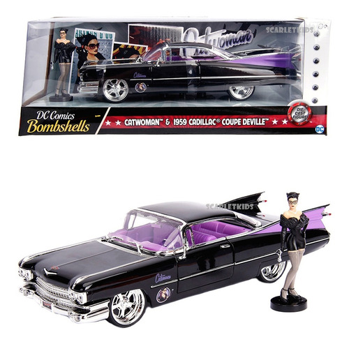 Catwoman + Cadillac 1959 Deville 1:24 Die Cast Gatubela