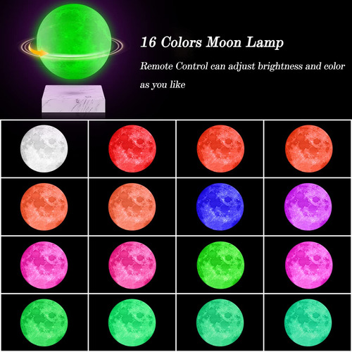 Lámpara Luna 3d Levitación Magnética 16 Colores Led Giratori Color De La Estructura Color De La Pantalla