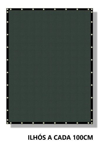 Tela Verde 95% - 2m X 6m Com Bainha E Ilhós Hv®