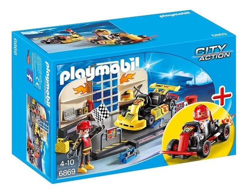 Oficina De Kart Carro De Corrida Starter Set Playmobil 6869