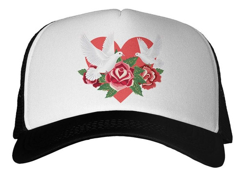 Gorra San Valentine Palomas Doves Rosa Corazon