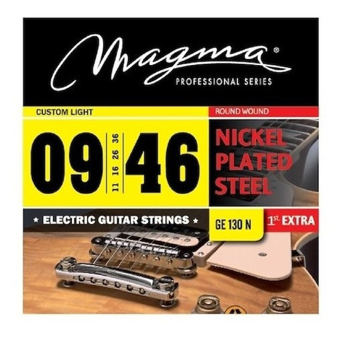 Encordado Guitarra Eléctrica 009 Magma Cuerdas Nickel 