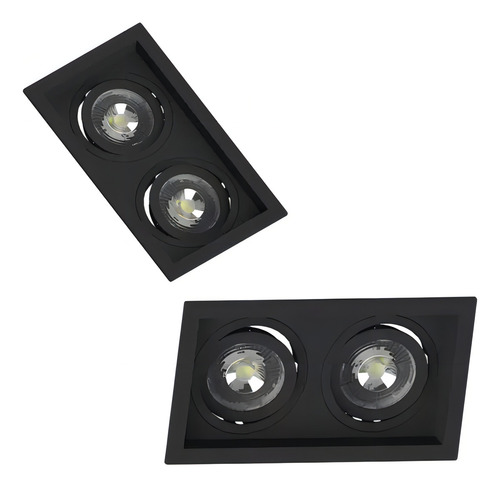 Kit 17x Spot Embutir 2 Par20 Duplo Recuado Save Energy Preto 110v/220v