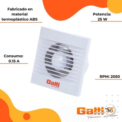Imagen 5 de 10 de Extractor De Aire Baño 6 Gatti Ventilación Motor Potenciado