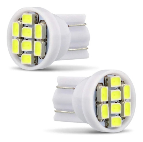 Par Lâmpada Pingo T10 Pingao 8 Led Luz Branca 12 Volts 6000k