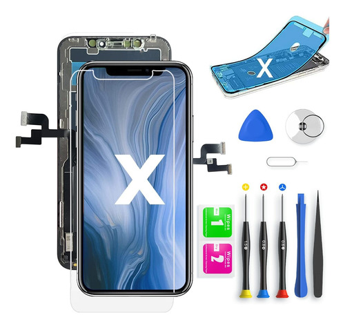 Qtlier Kit De Reparacin Lcd Para iPhone X De 5.8 Pulgadas, C