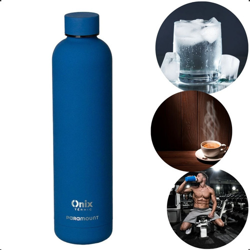 Garrafa Térmica Inox Silicone Academia Onix Paramount 750ml