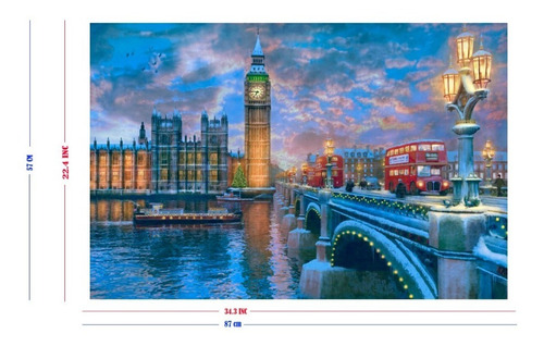 Rompecabezas Wuundentoy 1500 Pzs Westminster En Navidad Gold Edition