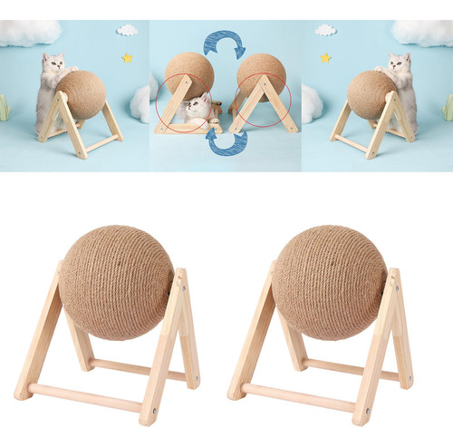 2 Pelotas De Madera Divertidas Para Rascar Gatos