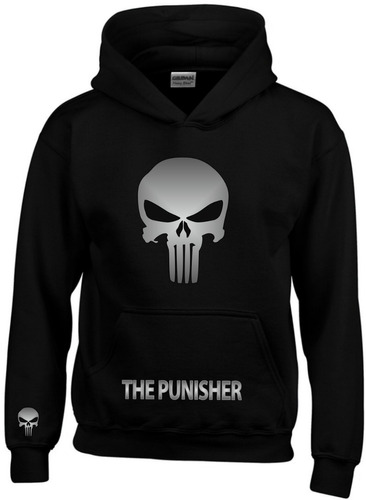 Buzo The Punisher Plateado Mate Mv Comics Hoodie