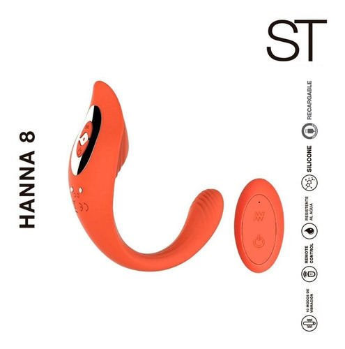 Vibrador Parejas Clitorís Punto G Premium St Hanna 8 Color Naranja