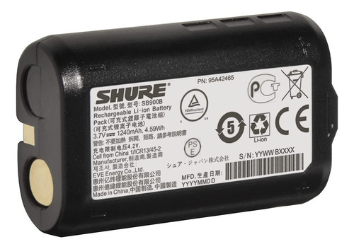 Shure Sb900b Batería Recargable Para Sistemas Inalámbricos