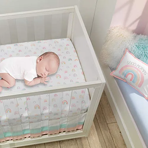 Juego De Cama Cuna De Bebé De 5 Piezas Tonos Pastel Ro...