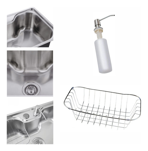 Cuba De Cozinha Em Aço Inox Gourmet Profunda E Resistente Ideal Para Bancadas Modernas Instalação Embutida Ou Sobrepor Design Sofisticado Com Alta Durabilidade E Fácil Manutenção Via Flix FC-73