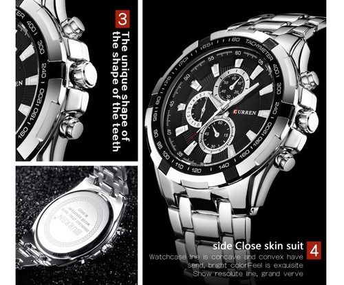 Relógio Curren Masculino Original Promoção Luxo Inox Barato