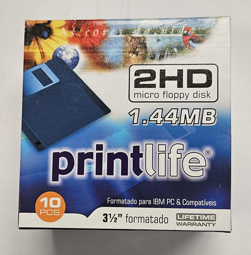 Paquete De 10 Disquetes, 1,44 Mb, Formato Ds/hd Para Pc, Azu