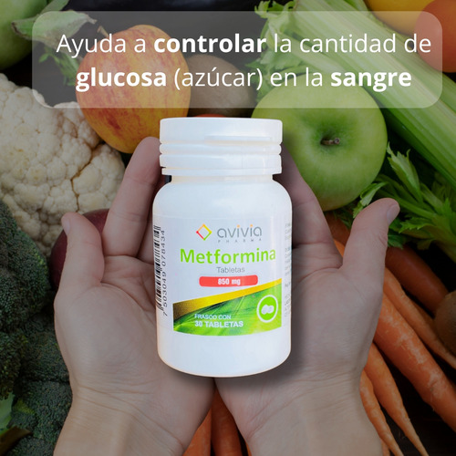 Metformina 850 Mg, 6 Frascos Con 30 Tabletas C/u Avivia