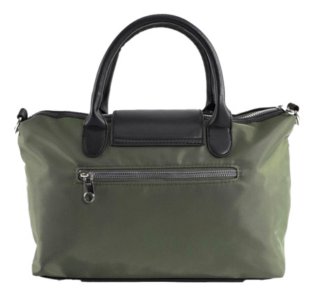 Cartera Trendy Mujer Facultad Con Bolsillo Antirobo Verde Lisa Níquel Verde
