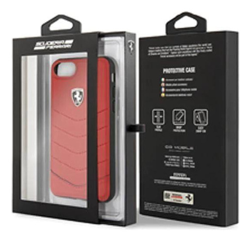 Carcasa Ferrari iPhone 7/8 Cuero Genuino Rojo