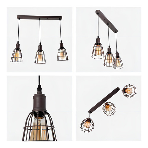 Lámpara Colgante Chocolate 3 Luces E27 60w
