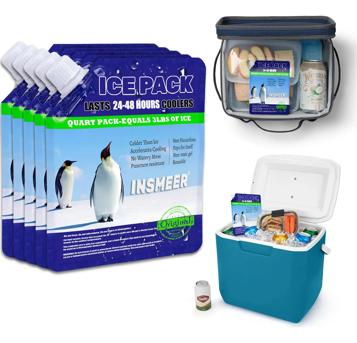 Gel Refrigerante Hielo Gel Bolsa De Gel Reutilizable 300ml*5