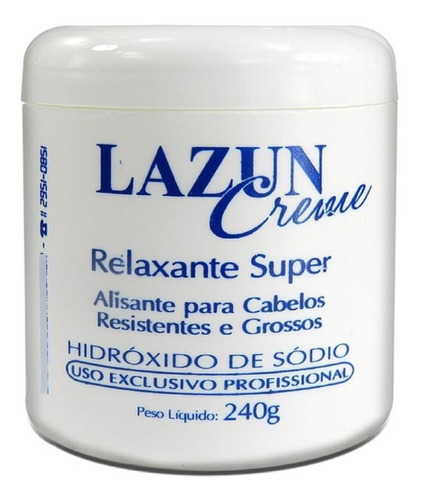 Lazun Creme Relaxante Alisante Super 240g Hidróxido De Sódio