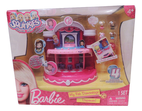 Barbie Squinkies Set Dispenser Escenario De Baile Y Figuras!