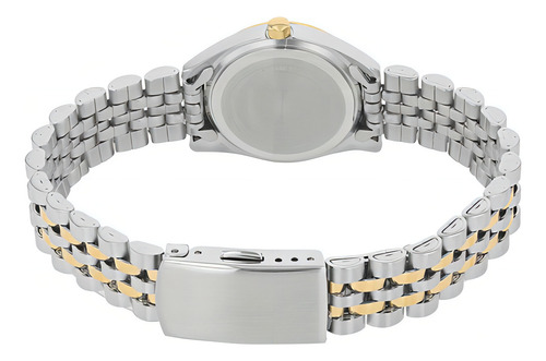 Reloj Citizen Quartz Analog Eu606454d Mujer Color Del Fondo Blanco Color De La Malla Plateado Color Del Bisel Dorado