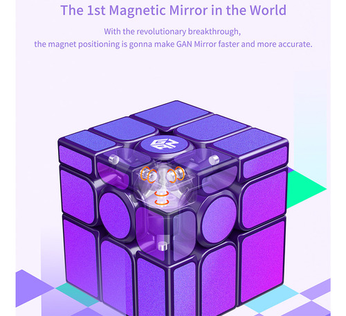 Cubo Mágico Magnético Gan Mirror M 3x3 Roxo 3x3x3 Profissão