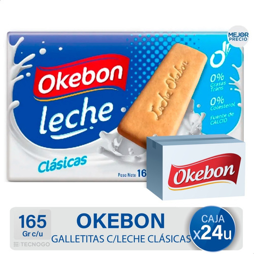 Caja Galletitas Okebon Con Leche Clasicas Dulces Pack Bulto