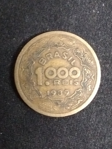 Moeda 1000 Réis 1939 Com Reverso Horizontal