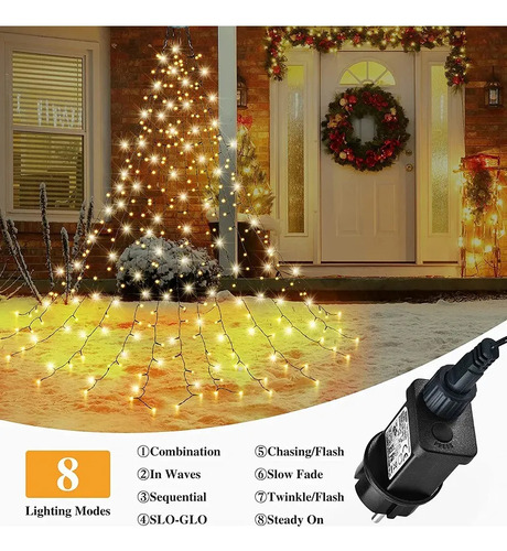 Cadena De Luces Para Árbol De Navidad Con 8 Modos