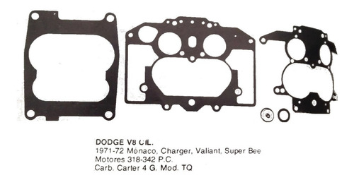 Junta Carburador Cr895 Charger Monaco Valiant Superbee 71-72