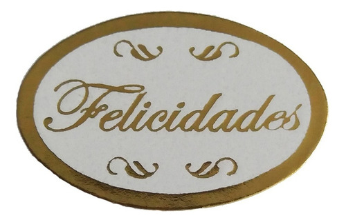 Etiqueta Adesiva Dourada P/ Presente - Felicidades - 1.000un Cor Dourado
