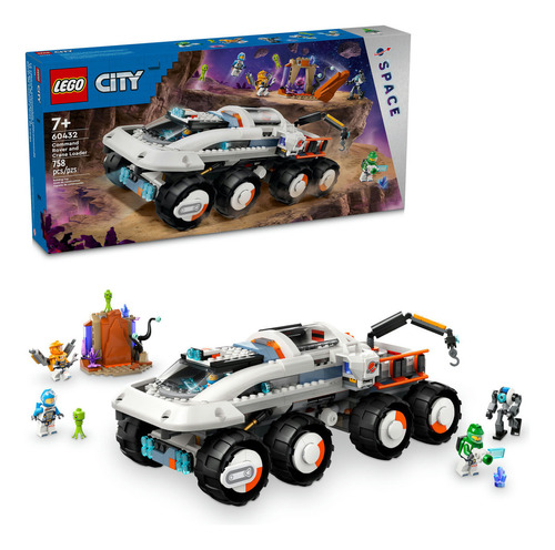 LEGO® City Róver de Control y Grúa de Carga juguete de construcción del espacio exterior, minifiguras de 4 astronautas, robot, figuras de acción de 2 extraterrestres y escena planetaria 60432