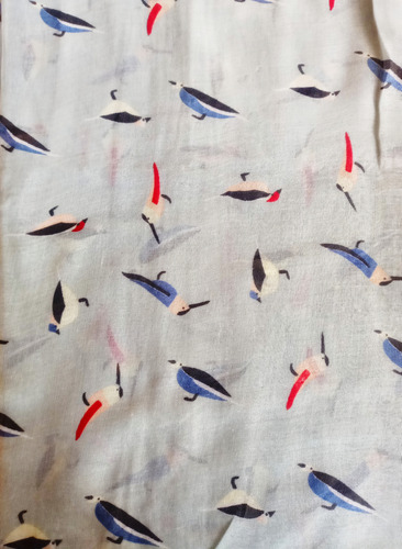 Pashmina Chalina Pañuelo Diseños Varios Moda Celeste Viejo Pájaro