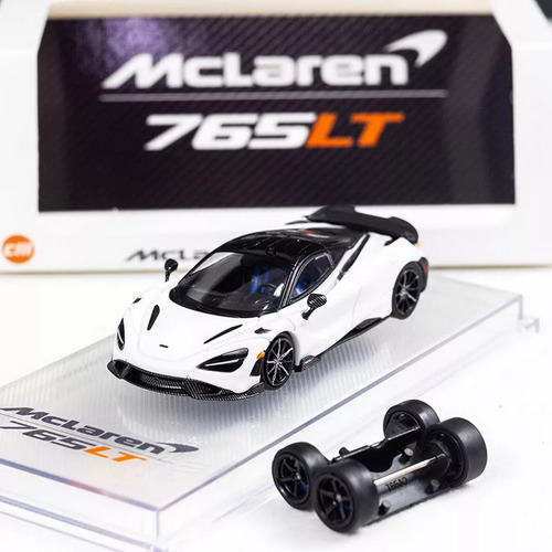 Cm Model Mclaren 765lt White Carbon C/cambio De Rines 1/64 Color Blanco